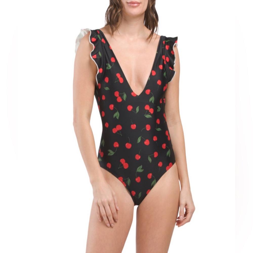 Summersalt The Ruffle Backflip One Piece Swimsuit Cherry On Top Size 2